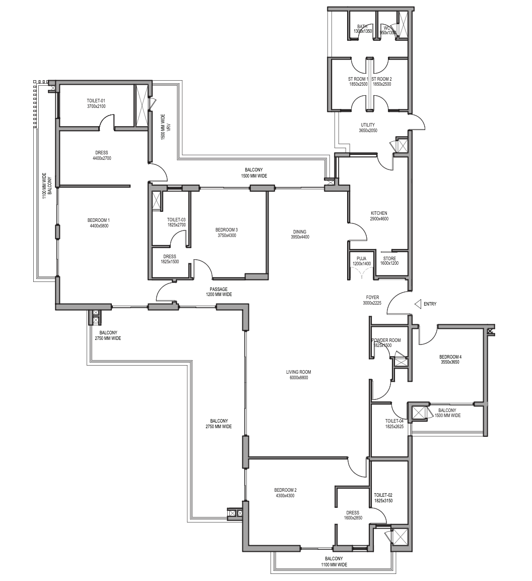 The Terrace 2824 Sq. ft. Tower 2/4